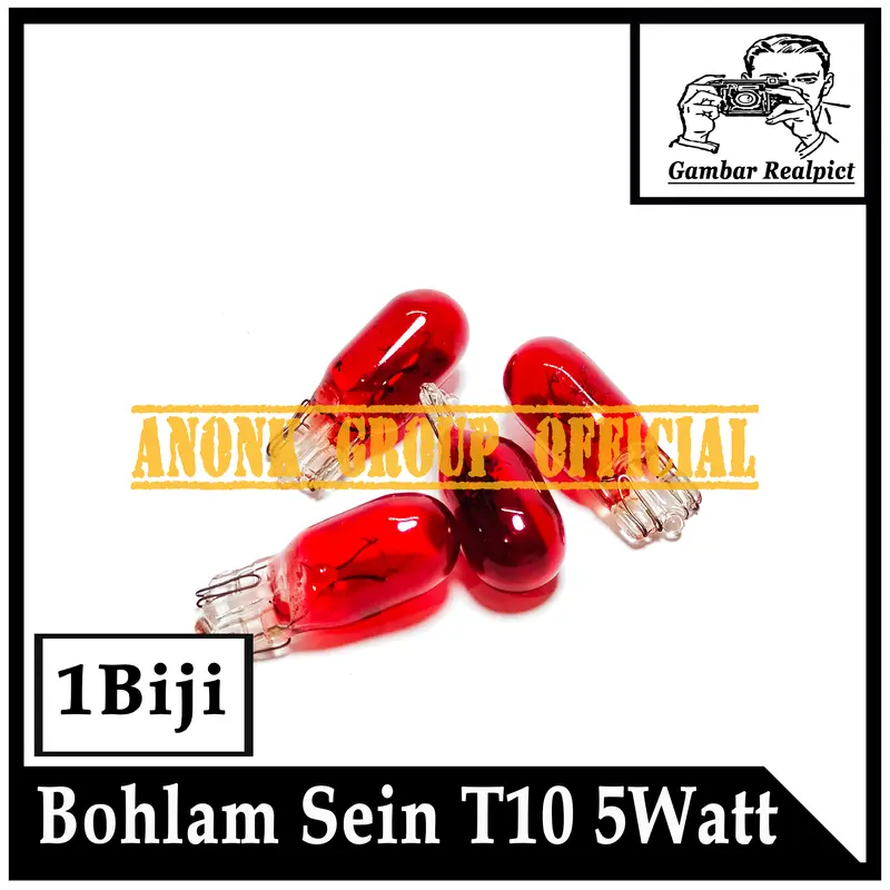 Lampu Bohlam Sein Senja T10 warna 12 Volt / Bohlam Sen Senja Spidometer 12V 5 Watt / Bohlam Colok Tancep T10 Biru 12 Volt 5 Watt 6
