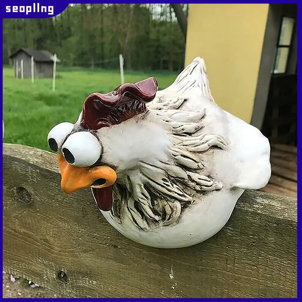 [seopllng]- Spoof Cock Garden Decor Quirky Balcony Accessory Colorful Rooster Garden Stake Funny Waterproof Decor for Courtyard  Balcony Non-fading Resin Spoof Cock Creative Home