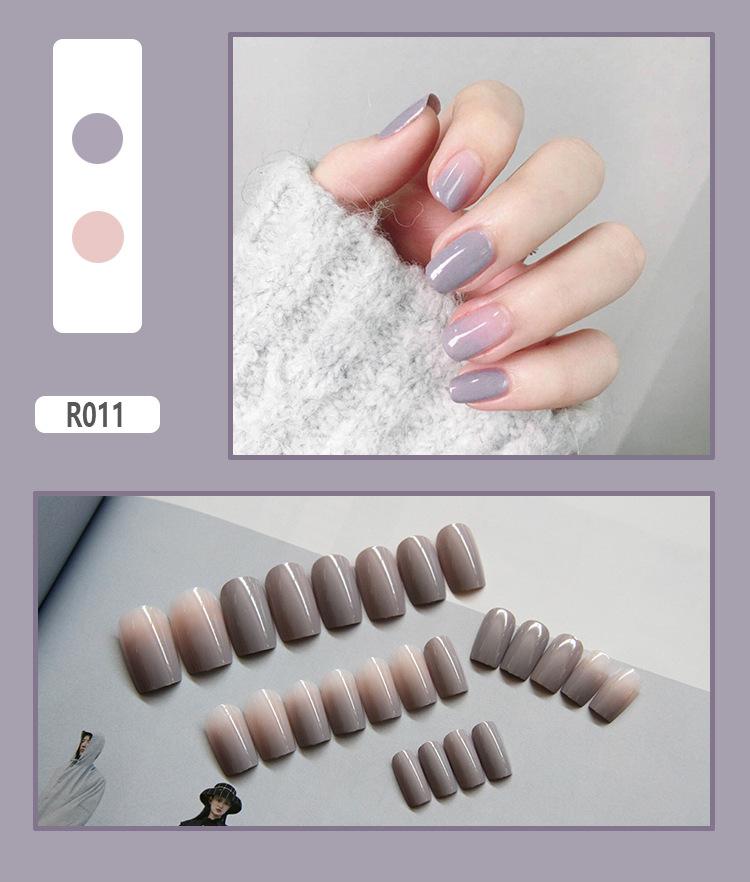 Product Introduction of Fake Nails Finished Stickers Cute Nail Stickers Wearable Nail Stickers Removable Fake Nail Pieces 24 Pieces 17