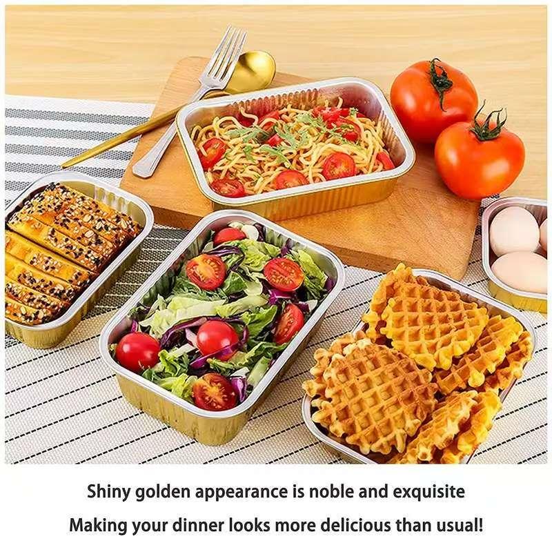 Disposable Food Storage Container with Lid, 10pcs/set Disposable Food Grade Baking Tray, Food Storage Container for Outdoor Cooking, Baking, Barbecue, Picnic 3