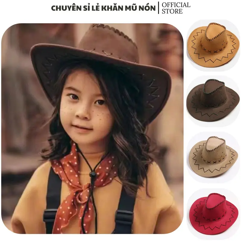 Mũ cao bồi cho trẻ em siêu chất, nón cowboy dành cho bé trai ,bé gái du lịch, đi biển hay biểu diễn văn nghệ 0
