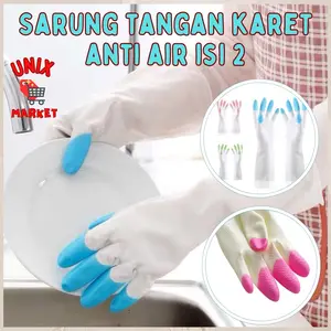 Sarung Tangan Cuci Piring Rubber Glove Karet Anti Air Panjang Cleaning Service latex Waterproof