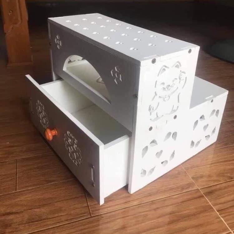 Kệ Kê Chân Làm Nail Có Hộc(nhựa cứng composit cao 30 ngang 35cm)