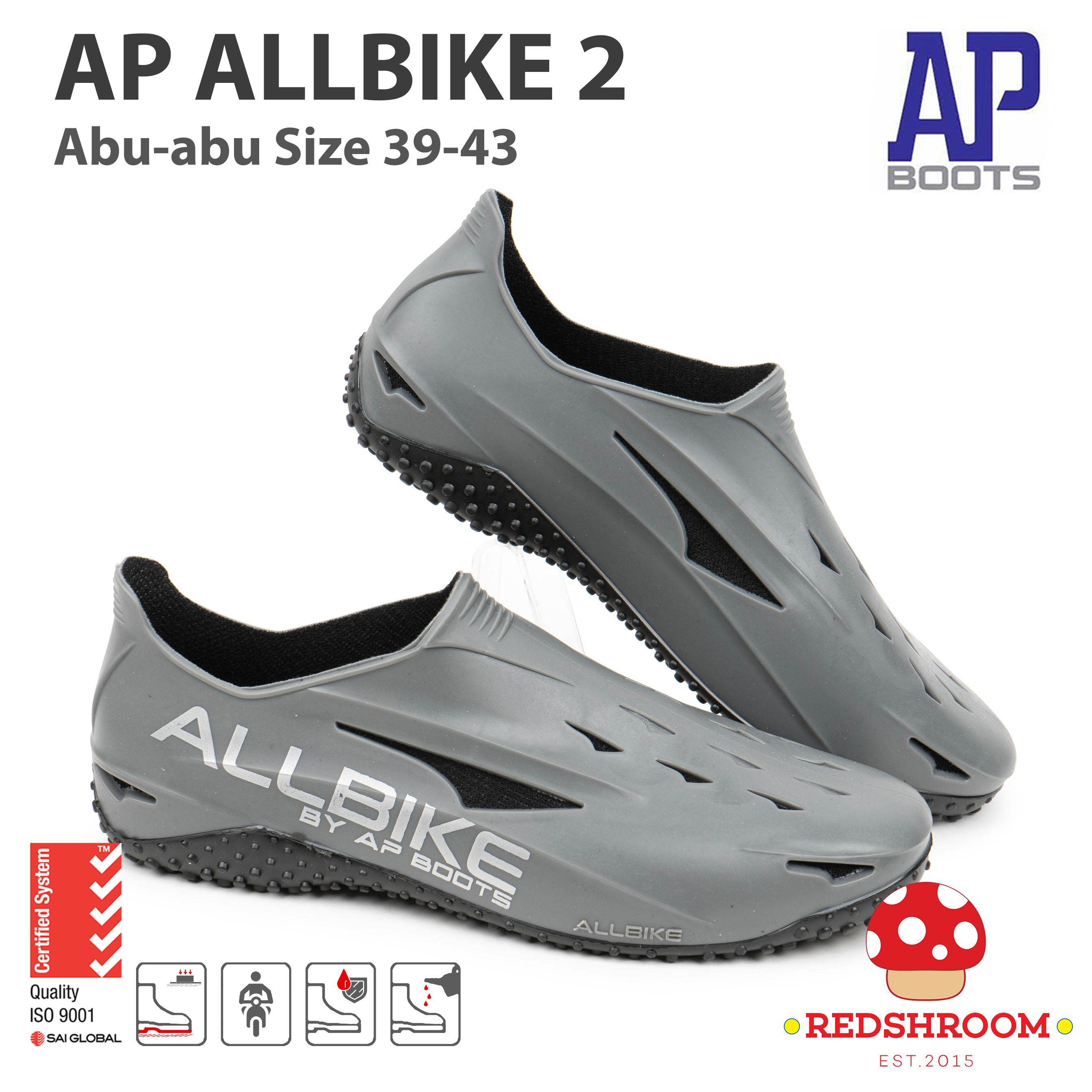 Sepatu Bikers AP BOOTS AP ALLBIKE 2 ABU Fashion Karet Lokal Lentur Ringan-Sepeda Motor Touring Outdoor