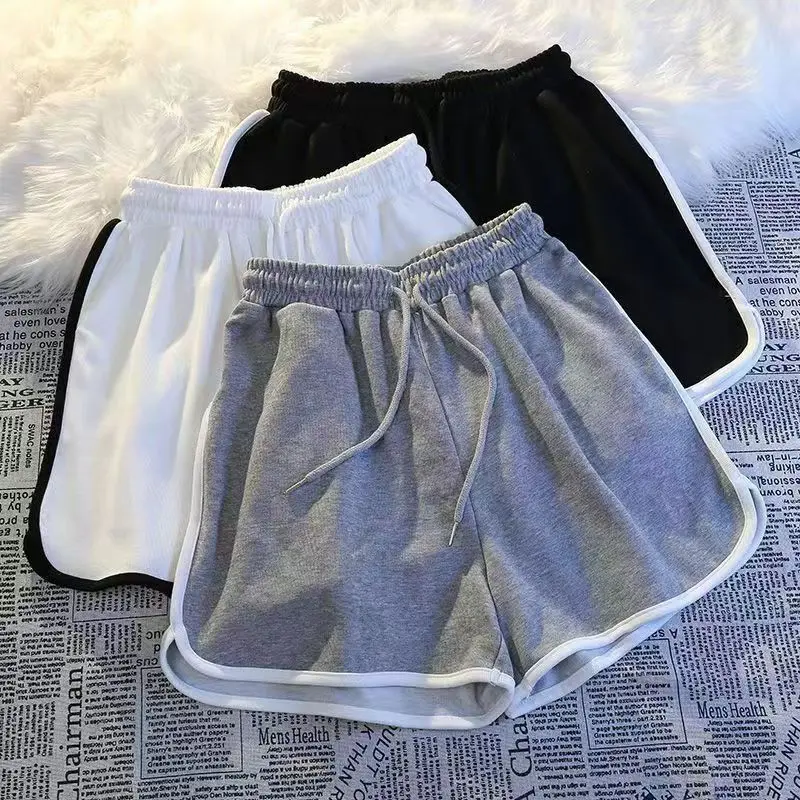 INS Style Super Popular Sports Shorts Women's Korean Style Trendy Loose Slimming and All-Matching Straight Wide Leg Casual Thin Shorts