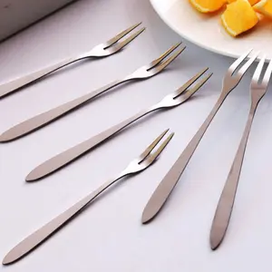 【HOT】Garpu Makan Buah Garpu Stainless Mini Serbaguna Sendok Garpu Mini Stainless Steel Tusukan Tusuk Makanan Buah Kue Kecil