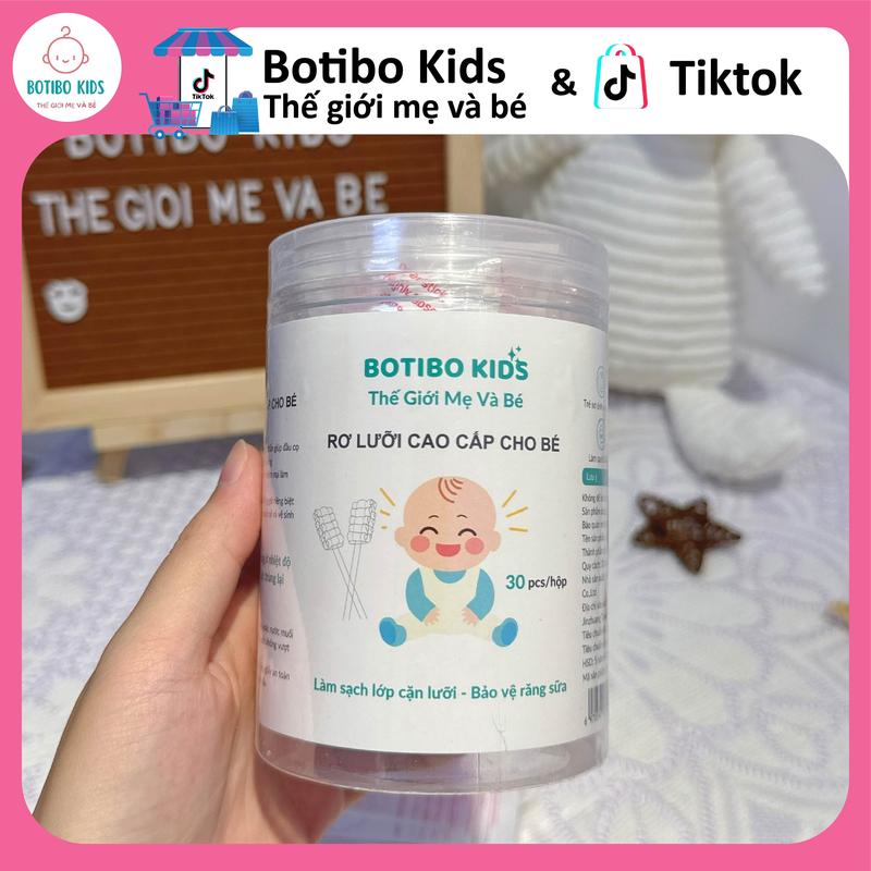  Hộp 30 que gạc rơ lưỡi cho bé Botibo Kids cao cấp an toàn hộp 30 tưa lưỡi vệ sinh răng miệng BOTIBO KIDS 