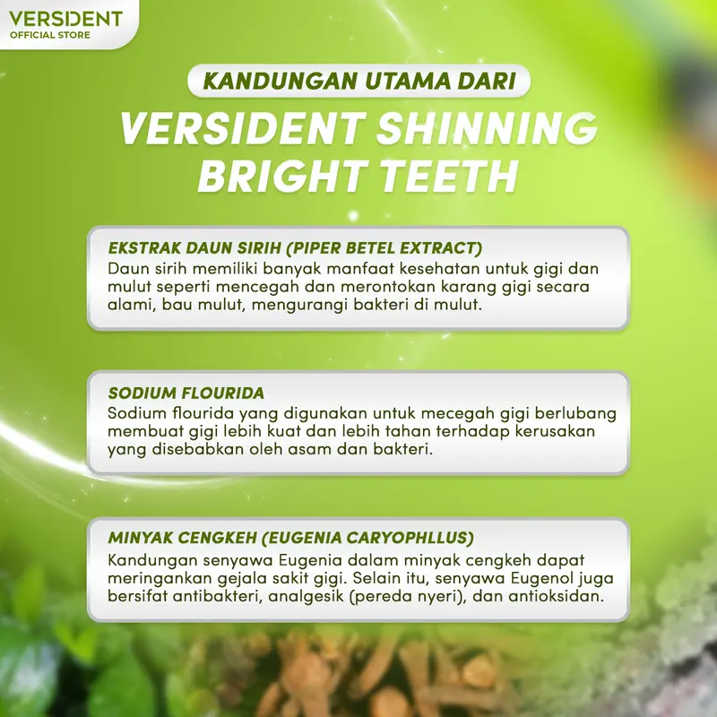 VERSIDENT Shinning Bright Teeth 2 Pcs - Pasta Gigi, Pemutih Gigi, Mencerahkan Gigi, Perawatan Pada Gigi [BPOM} 1