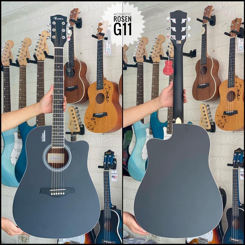  ĐÀN GUITAR ROSEN G11 GỖ TẤM - MÀU ĐEN 