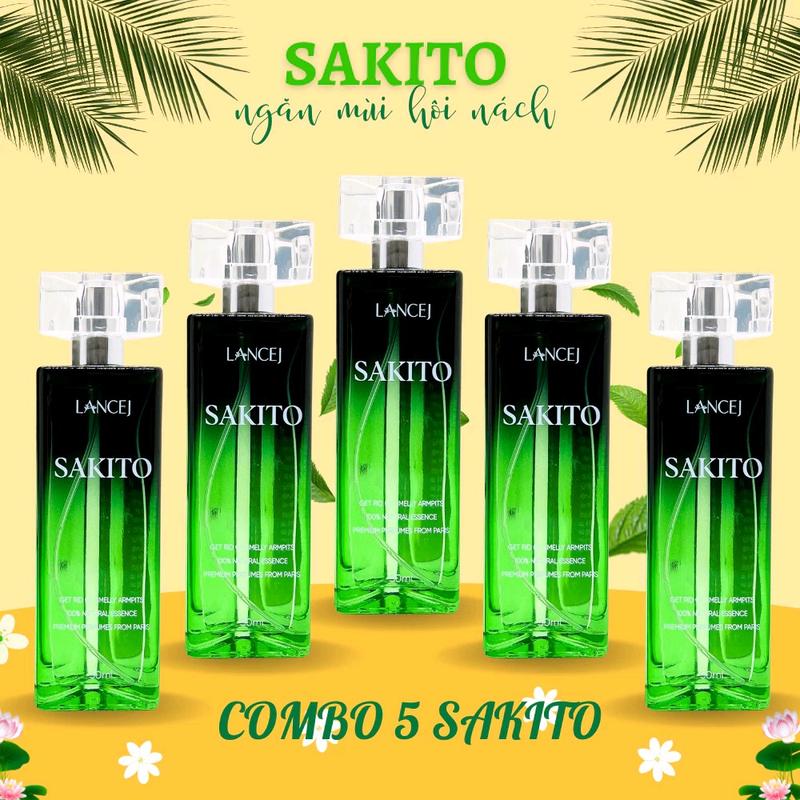 combo 5 lọ xịt nách Sakito 50ml Khử Mùi Hôi