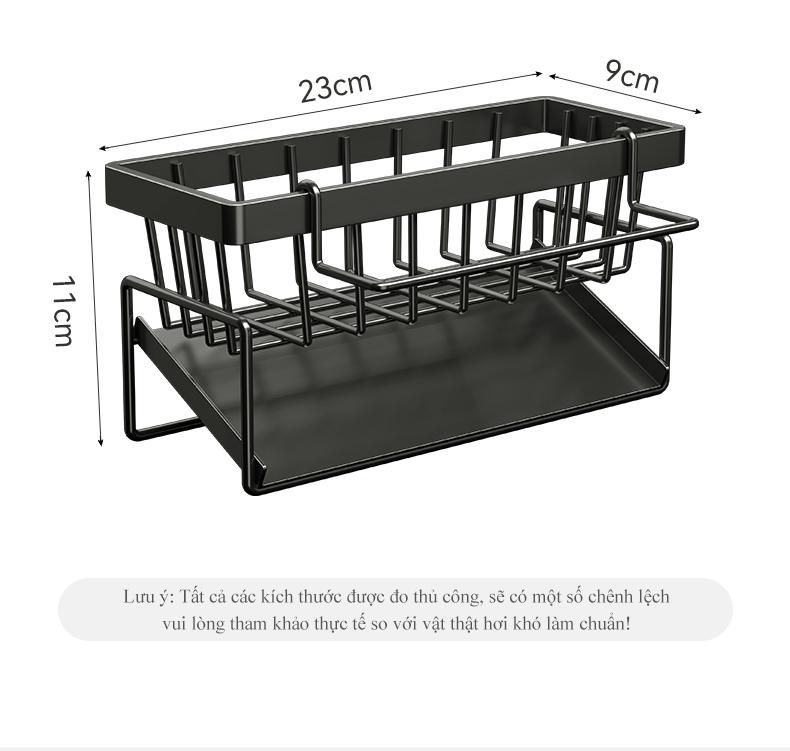 Kệ để đồ rửa chén bát, Giá đựng đồ rửa bát chất liệu thép không gỉ tích hợp giá treo khăn tiện lợi
