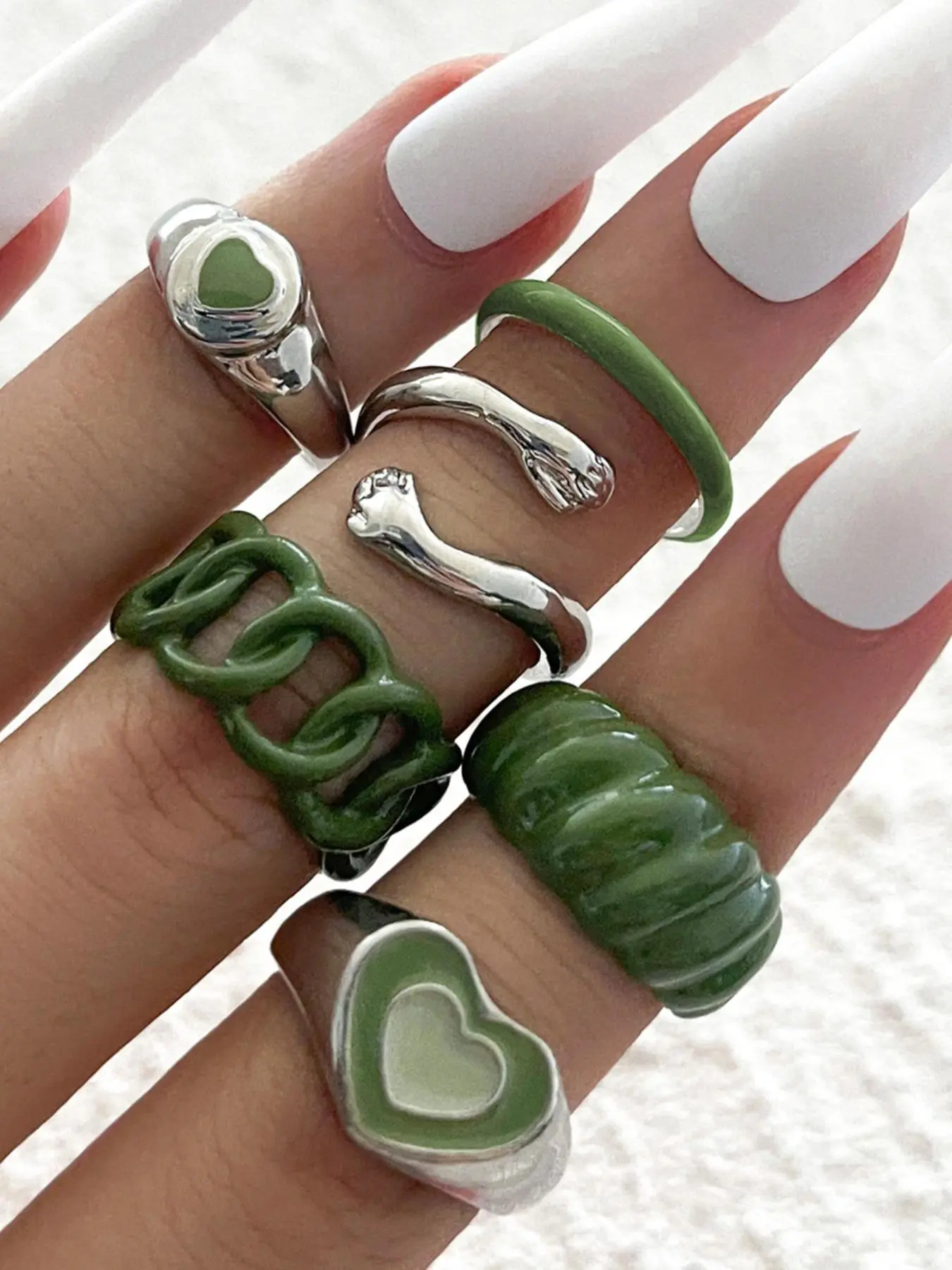 Fashionable Vintage Heart Design Rings, Fashion Jewelry for Party, Daily Clothing Decor, Trendy All-match & Exquisite Jewelry for Birthday Gift