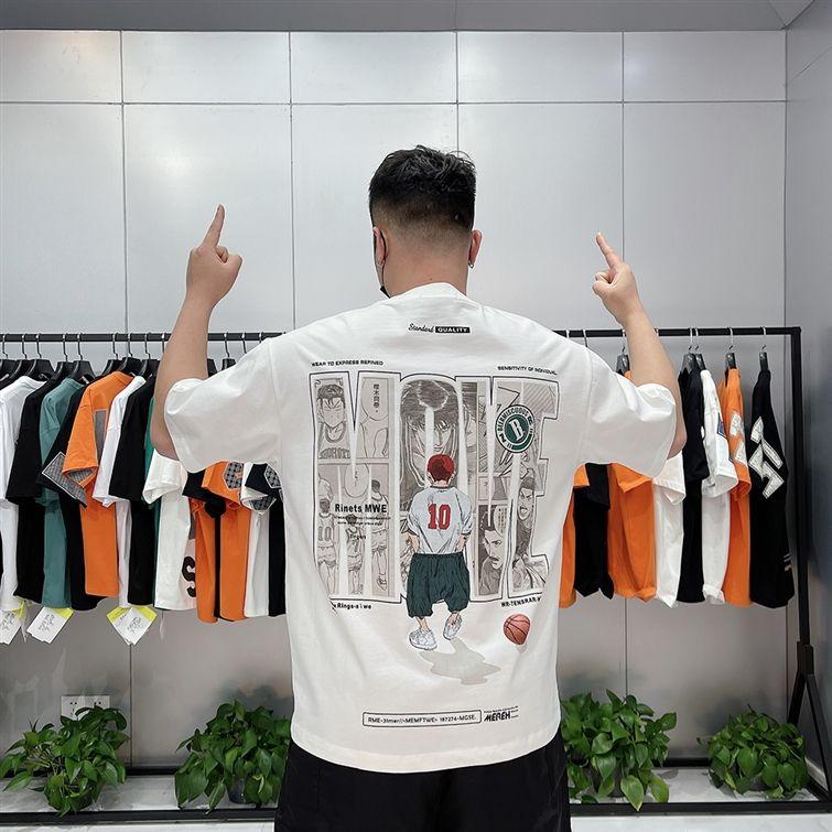 Product Introduction of Áo Thun Slam Dunk, Dành Cho Nam Giới, ngắn Tay Áo, Làm Bằng Cotton Nguyên Chất, Nhân Vật Hoạt Hình Hợp Xu hướng Sakuragi Hanamichi Cặp Đôi Áo Dáng Rộng Vừa Vặn, Quần Áo Nam 11