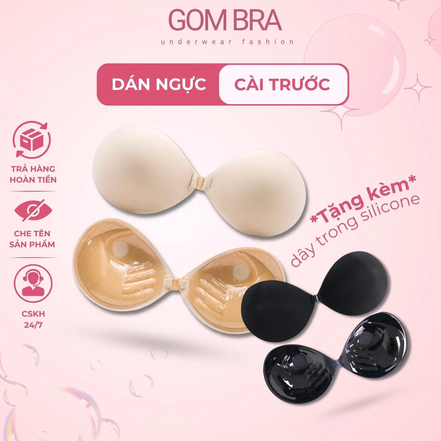 [BEST SELLER] Áo dán ngực cài trước nâng ngực gom quả tạo khe Gom Bra, thiết kế cúp ngực bám dính - SA-0127 Nữ Women Voi
