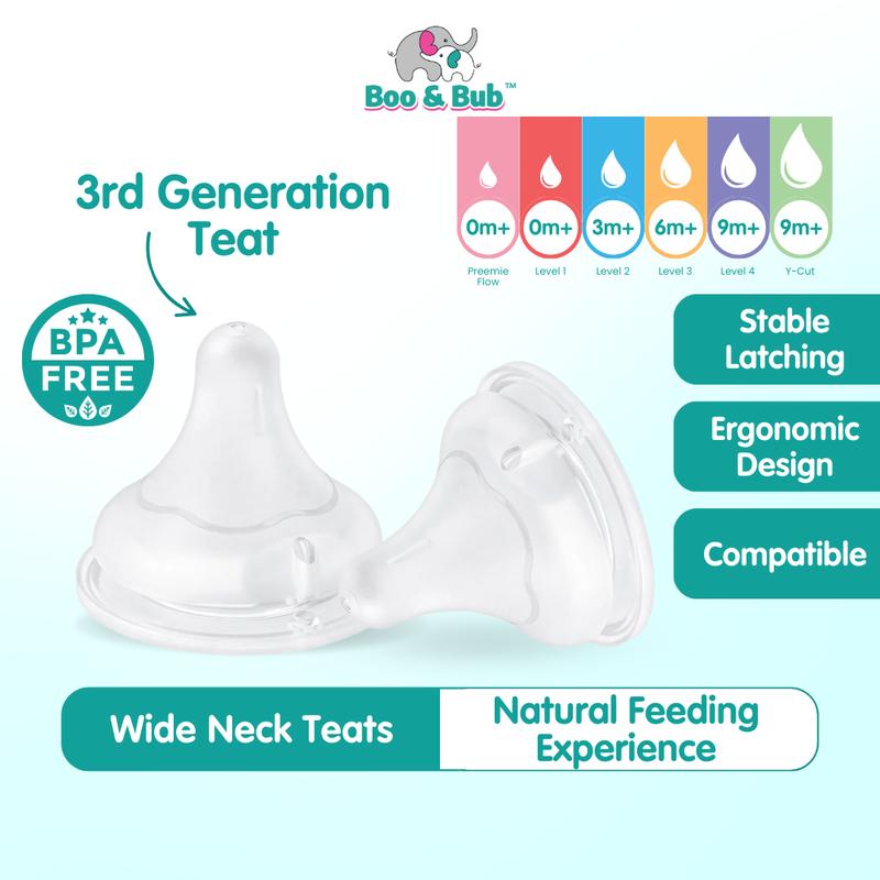 🔥Wide Neck🔥Boo&Bub Baby Puting Teat (Anti Colic) | Replacement - TikTok ...