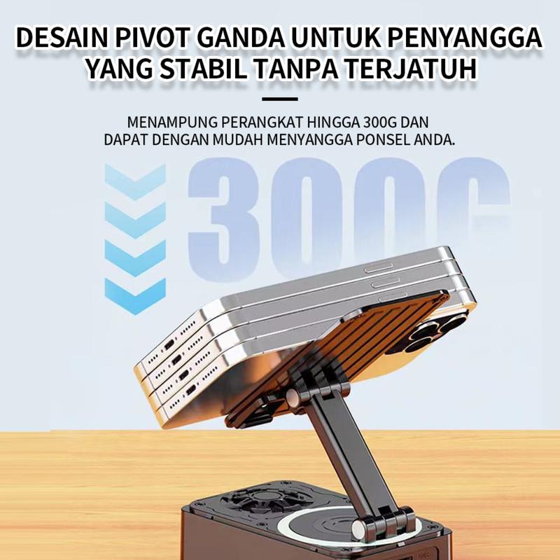 Dudukan ponsel power bank speaker tiga dalam satu dudukan tablet desktop malas multifungsi yang dapat dilipat dan berputar 2