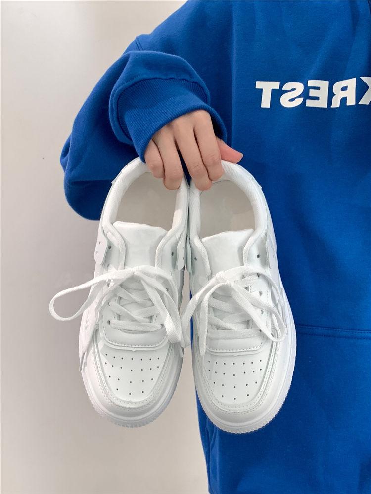 Product Introduction of 1Pcs new pure white platform women's casual flats Sneakers 2