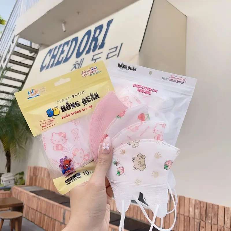(Combo 100 cái) Khẩu Trang 5D bé 3 Dày Dặn Lớp Lọc Mịn 2.5PM bảo vệ sức khoẻ cho bé 7