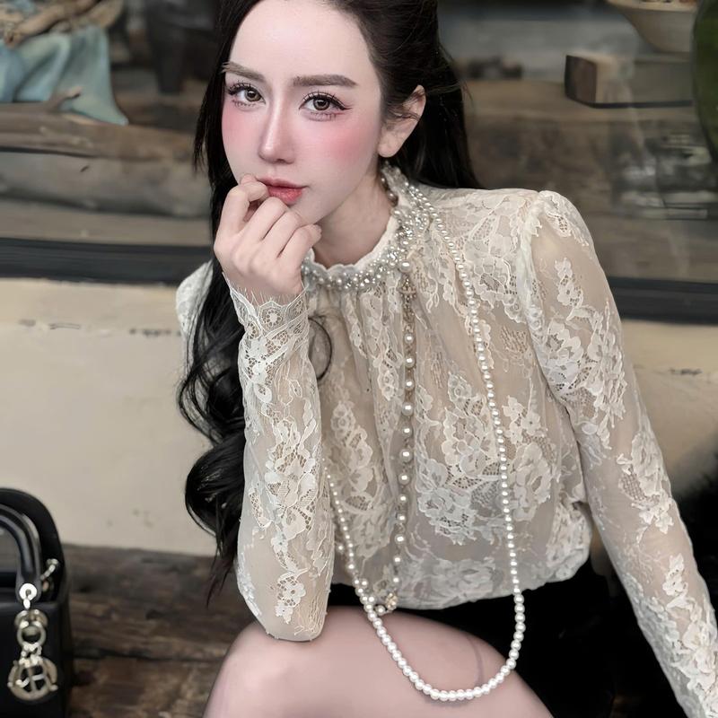Áo Ren Cổ Ngọc Đệm Vai Quế Chi Boutique 2025 2