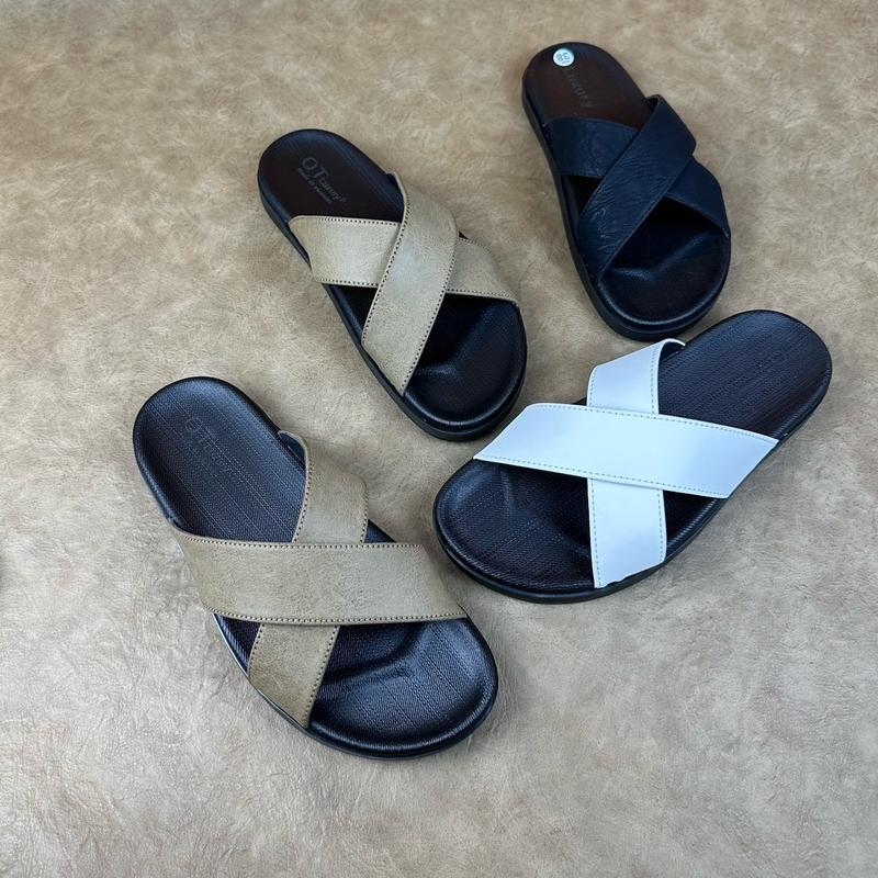Mã 21 Dép Da Sandal 2 quai chéo chữ X loại tốt có khâu quai với đế chắc chắn Nam DéP Đế Bằng Jean