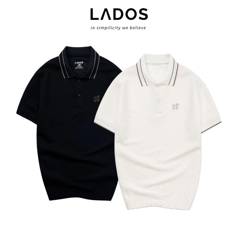 Áo thun polo vải thun vân cao cấp nam LADOS-9195 ngắn tay thêu hình ngựa thời trang trẻ trung năng động