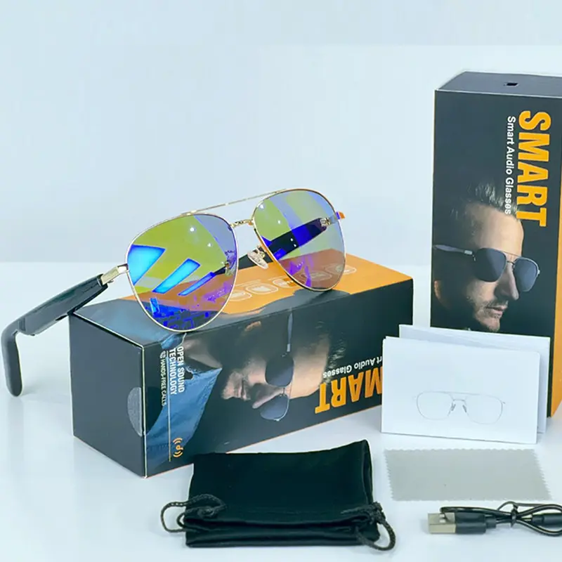 Multifunctional Smart Glasses, Touch Control Smart Sunglasses, Fashionable Bluetooth-compatible Smart Glasses, Gift for Men & Women, Wearable 4