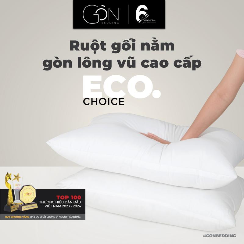 Ruột Gối Nằm Gòn Bedding 50x70 cm (01 cái) - Gòn Lông Vũ / Gòn Bi