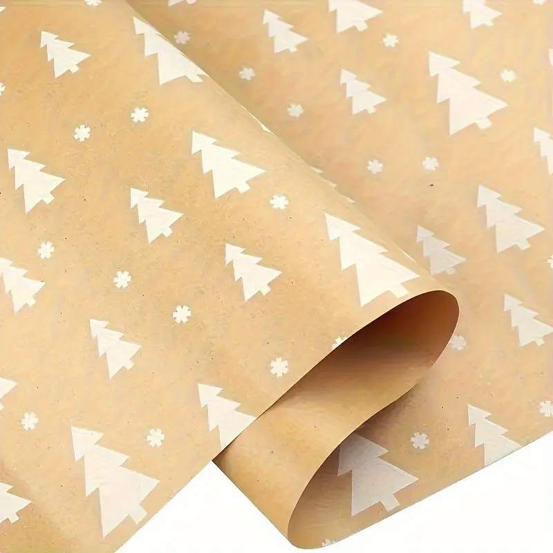 Christmas Tree Pattern Gift Wrapping Paper, 1 Count Gift Wrapping Roll, Gift Wrapping Supplies for Party, Holiday, Christmas Party, Stocking Filler 3