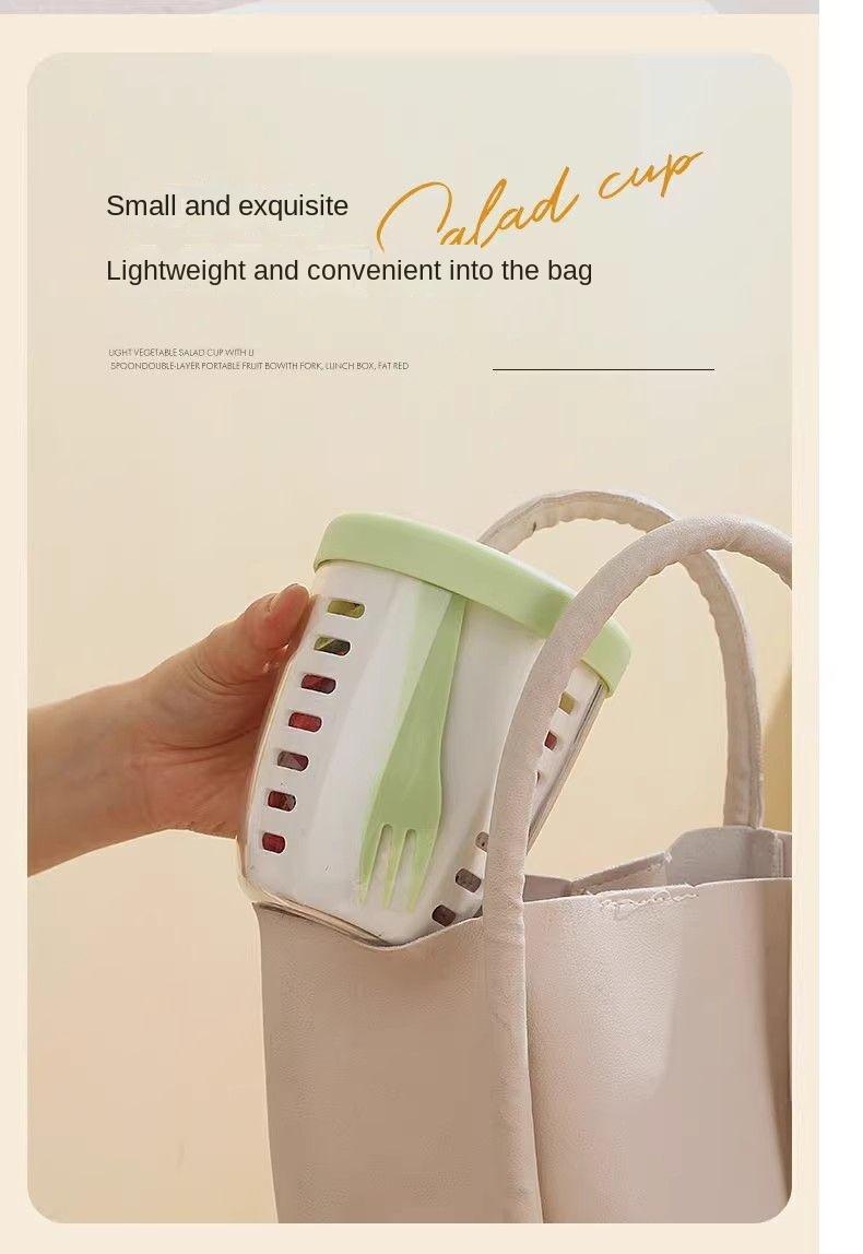 Product Introduction of Cốc Trái Cây, Cầm Tay, Có Rãnh Và Nĩa, Thích Hợp Cho Bữa Sáng, Salad, Mang Đi Và Dã Ngoại, Có Thể Dùng Làm Cốc Yến Mạch lọ đựng cọ trang điểm bình  hb 5