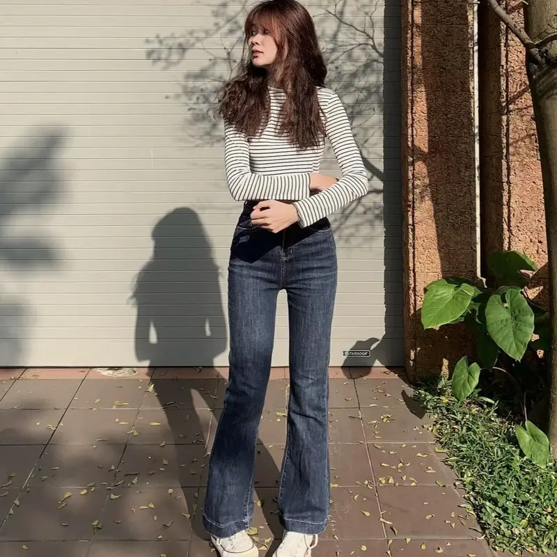 Quần Jean Ống Loe Chất Co Giãn QJ10 Nữ Women  Pants Ong Denim 8