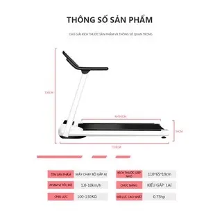 Máy chạy bộ có thể gấp không tiếng ồn cho hộ gia đình,0.75 mã lực, yên tĩnh chống xóc chống rung, tiết kiệm điện 4