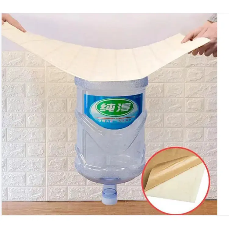 Giấy Dán Tường 3D, Shuyue Siêu Dài Max, Dài 2000cm, Tự Dính, Làm Bằng Xốp PE, Chống Thấm Nước, Thích Hợp Để Trang Trí Nhà Cửa, Được Thiết Kế Theo Phong Cách Gạch 4