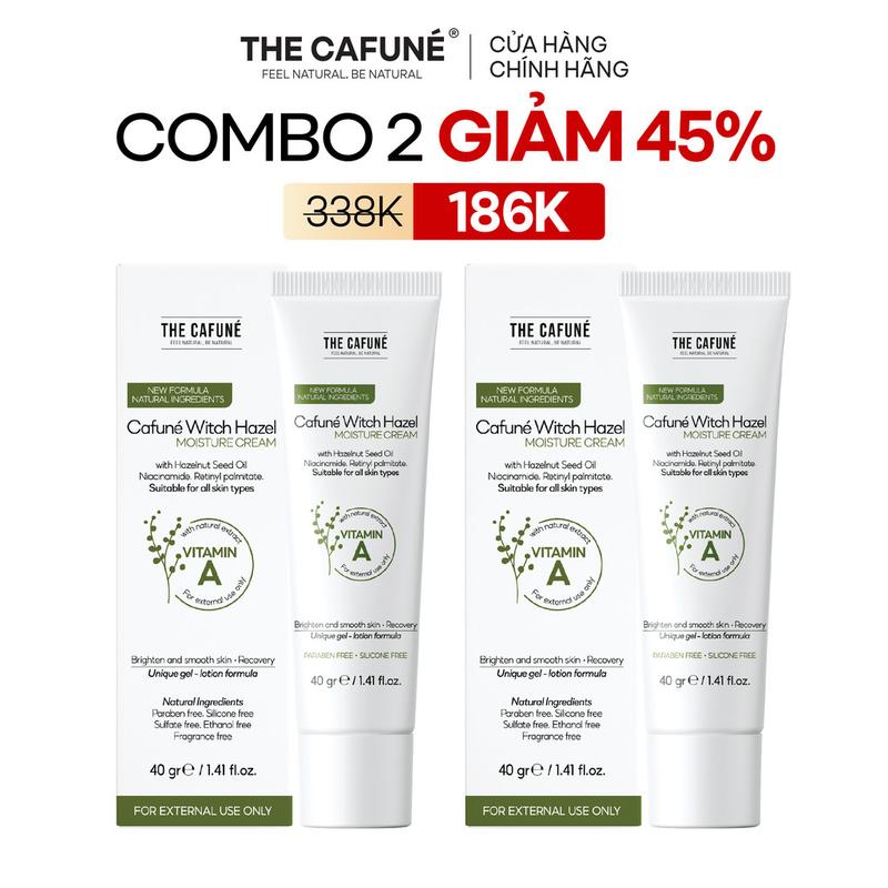   MUA 2 GIẢM 45%  Combo 2 Kem Dưỡng Ẩm Cafuné Witch Hazel Moisture Cream Dưỡng Ẩm Làm Đều Màu Da 40gr 