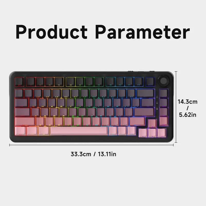 AJAZZ AK820 MAX PLUS Wireless Keyboard, Rechargeable 3-mode Mechanical Keyboard with Screen, Hot-swappable RGB DIY Keyboard for Gaming 1