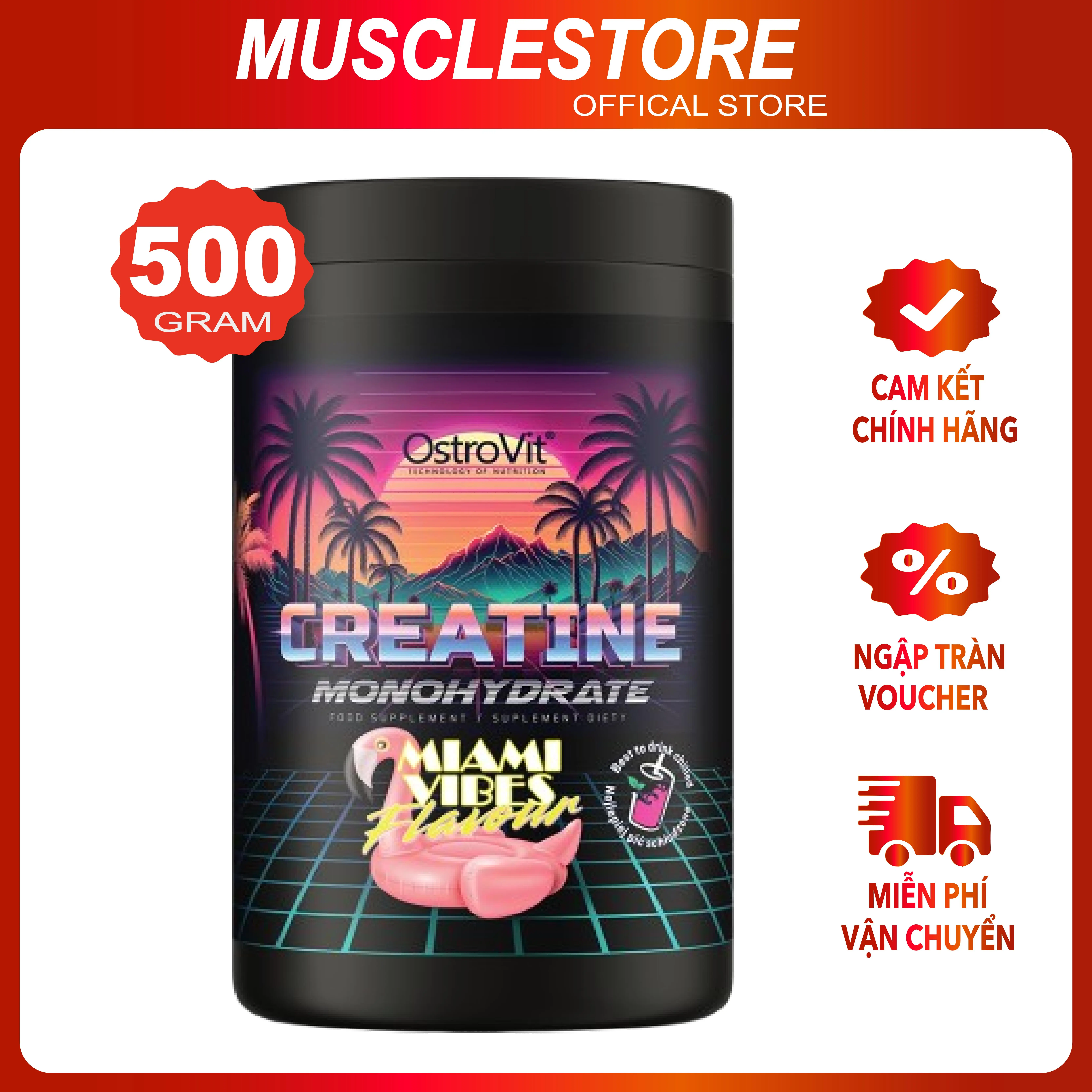 Bột Ostrovit Creatine Monohydrate  (500g), 100 Lần Dùng