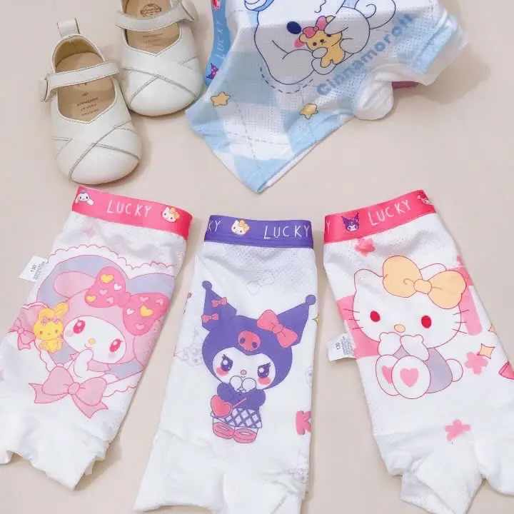 [Meri.Kids]-Set 4 Quần lưới thông hơi Melody,Cinnamoroll,Hello Kitty, chất liệu lưới lạnh kháng khuẩn, mềm mại, size 11-40kg 2