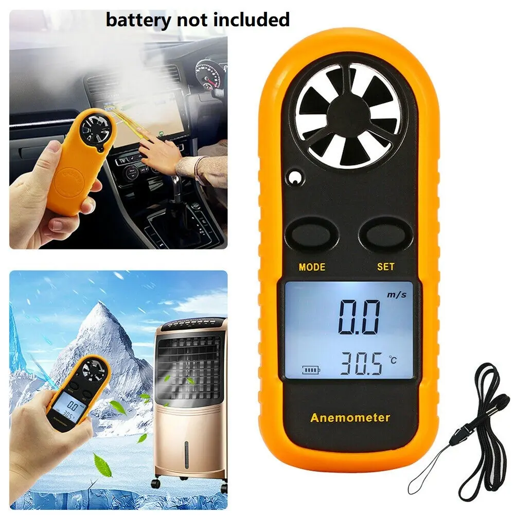 เครื่องวัดความเร็วลมในอากาศ, LCD ดิจิตอล, เครื่องวัดอุณหภูมิ, เครื่องทดสอบเมตร, พร้อมเทอร์โมมิเตอร์
