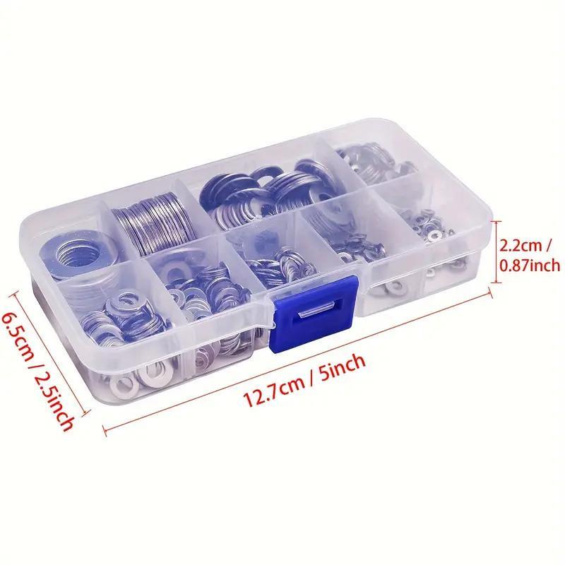 Product Introduction of Stainless Steel Washer Set, 180pcs/set M2 M2.5 M3 M4 M5 M6 M8 Flat Washer Assortment Kit, Durable and Sturdy Screw Accessories for Home and Office 1