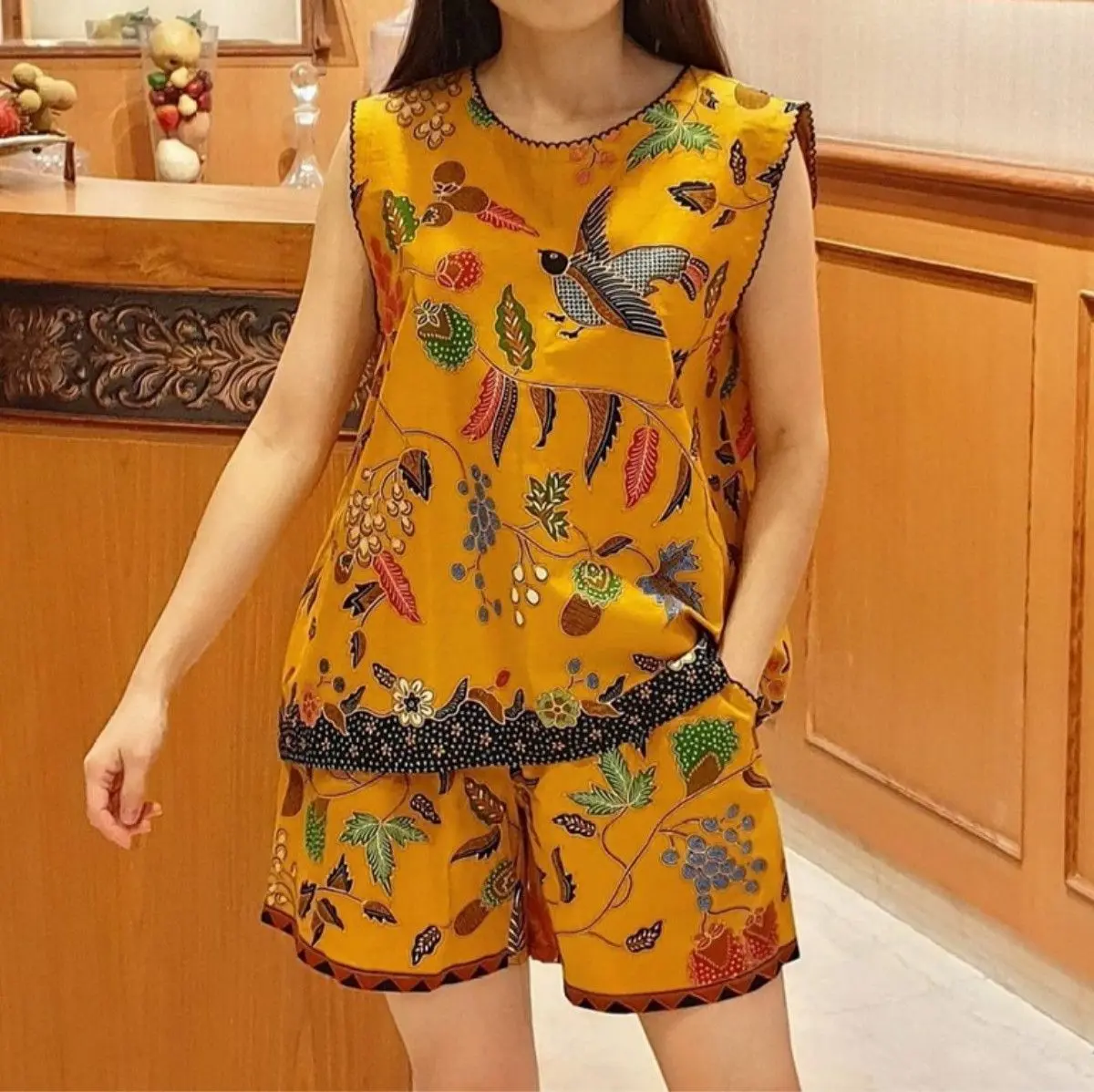 Setelan batik wanita Jumbo 120cm | atasan premium | Baju tidur terbaru kekinian | babydoll Katun premium piyama  pendek  santai