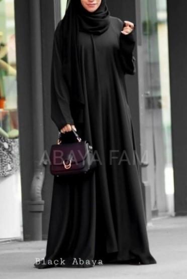 Abaya Gamis Hitam Dress Polos Busui