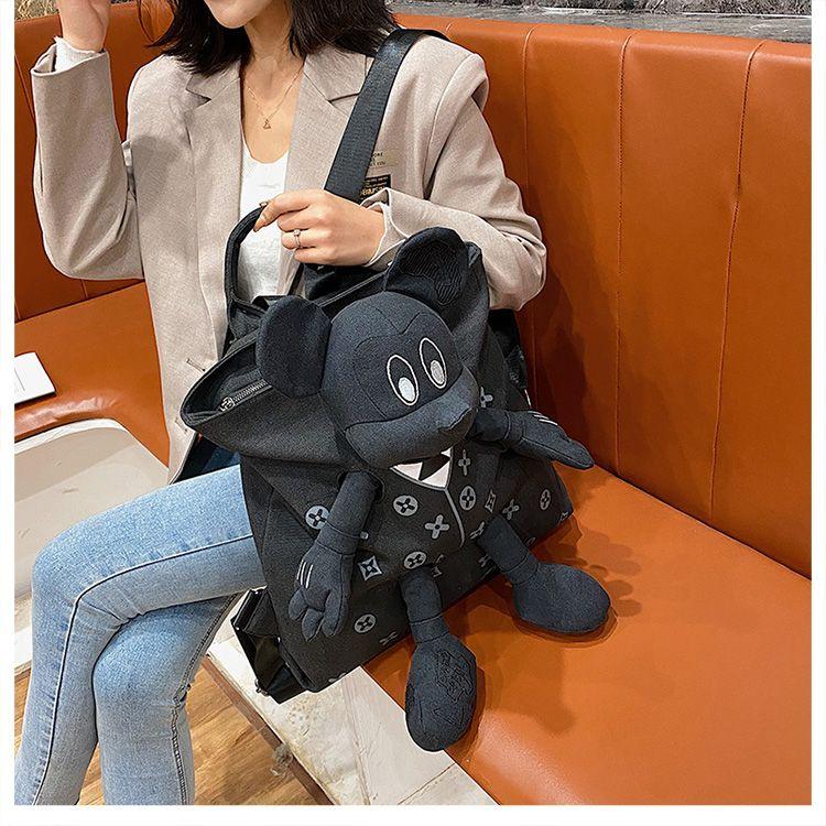 Product Introduction of Ba Lô Vải Bố Búp Bê Mickey, Thời Trang, Phong Cách Phương Tây Thường Ngày Sức Chứa Lớn, Thích Hợp Đi Du Lịch, Túi Đi Học Học Sinh, Hàng Mới Về Năm 2024 Nam Bag Backpack Đeo Vai 14
