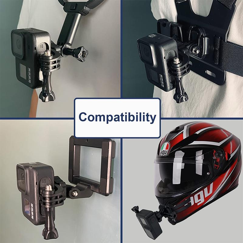 Universal Outdoor Sports Accessories Adapter Mount For Go Pro Hero Pedestal 360° Vertical Bracket For Xiaomi DJI Osmo Action Camera Accessory Kamera_voghion.com