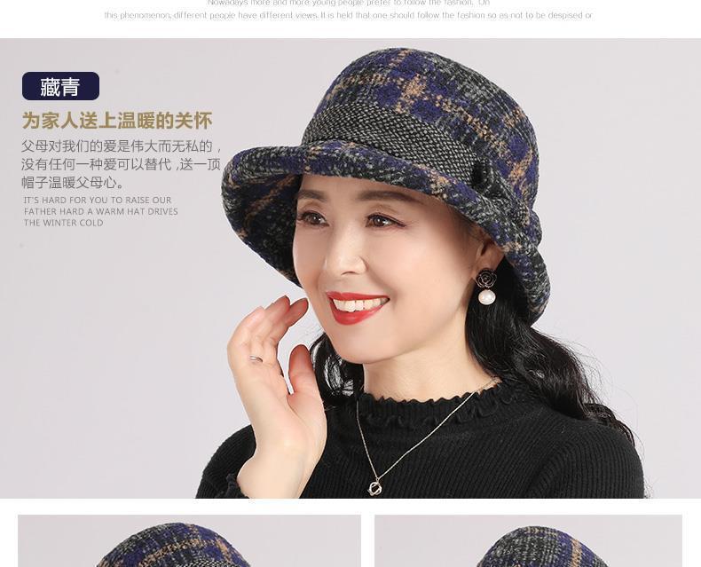 Product Introduction of Mũ Người Trung Người Già Và Cao Tuổi, Nữ, Mùa Thu Và Mùa Đông, Mũ Len Cho Mẹ, Dày Dặn, Mũ Bucket Vải Cho Bà, Thích Hợp Cho Mùa Xuân Và Mùa Thu, Mũ Bucket Đi Chơi, Năm 2024 11