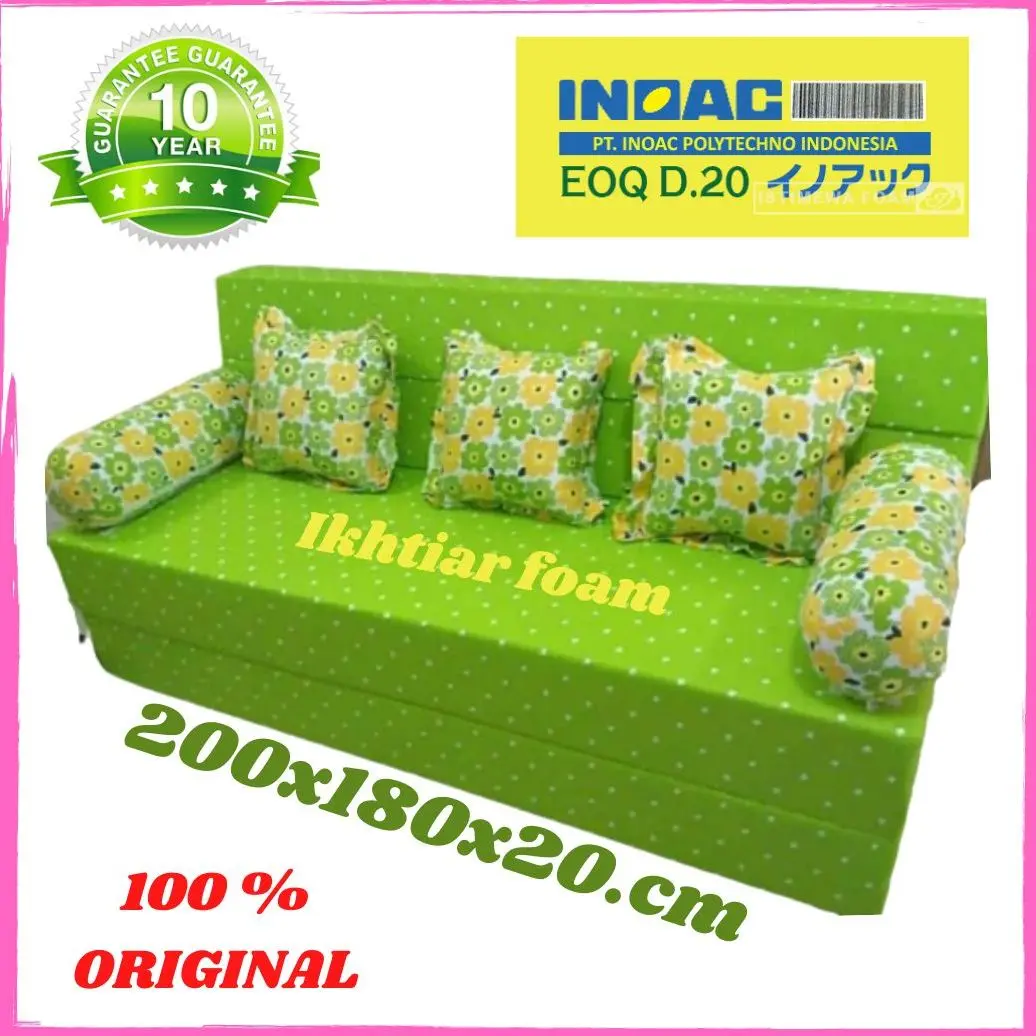 Sofa bed Inoac  Sofabed no 1 Busa Inoac Ukuran 200X180X20 dan 15 cm EOQ yellow D20 Asli Sofa 3 in 1