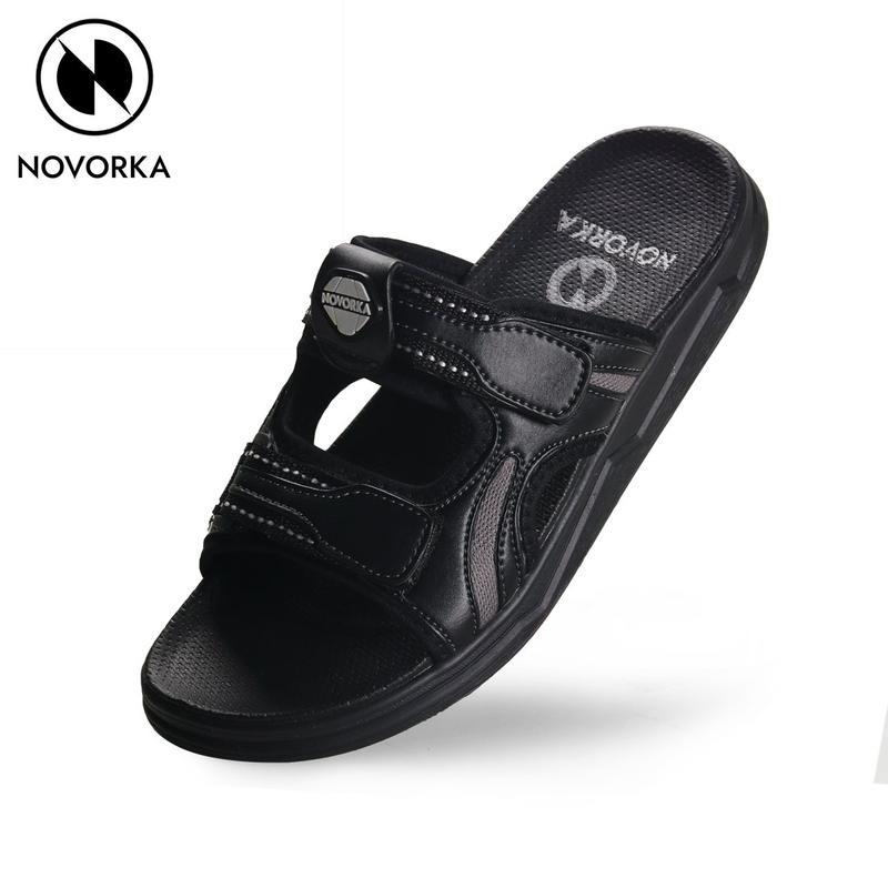 Sandal Kulit Pria Casual Sendal Slop Strap Selop Dewasa Cowok Kekinian Terbaru Gunung - V 03 5