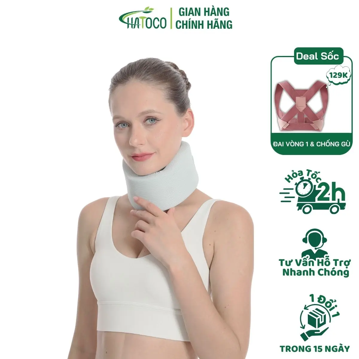 Nẹp Cổ Hỗ Trợ Giảm Cổ Rùa Hatoco Giúp Định Hình Cổ Và Giảm Đau Mỏi Cổ Vai Gáy Hiệu Quả
