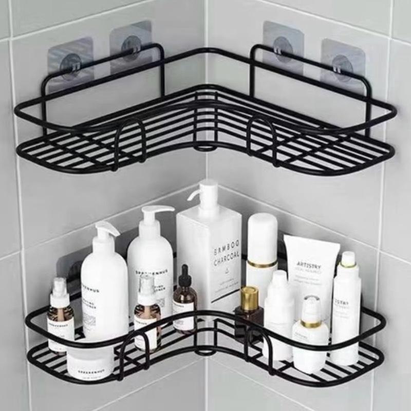Combo 02 kệ góc nhà tắm, chất liệu thép sơn tĩnh điện, mỗi kệ kèm 2 miếng dán đôi chắc chắn 0