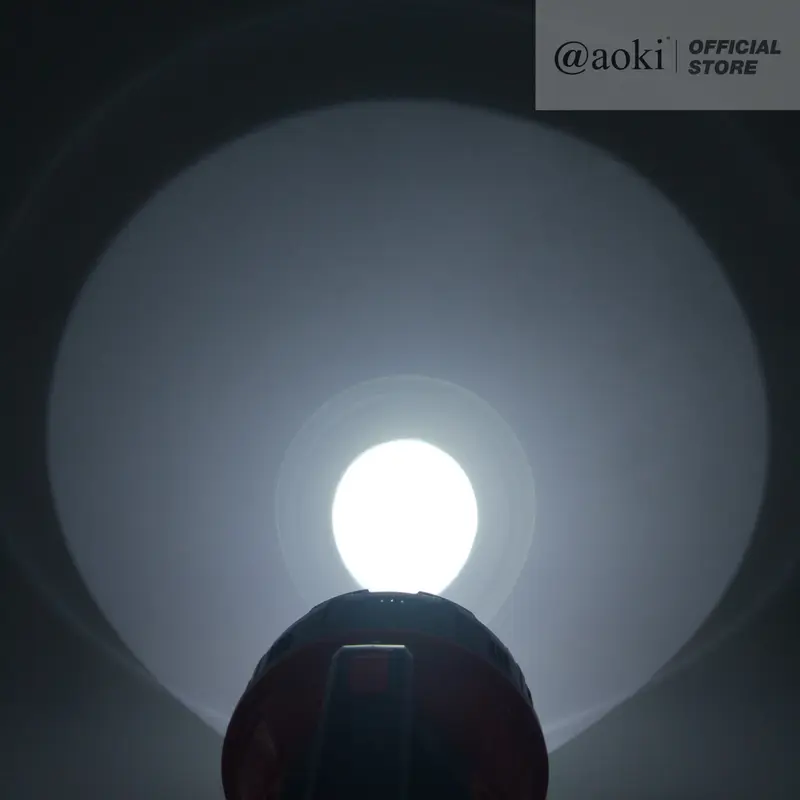 AOKI Senter LED Jumbo 50W Halogen | Jarak 500 Meter | Cas Ulang 5000mAh 6
