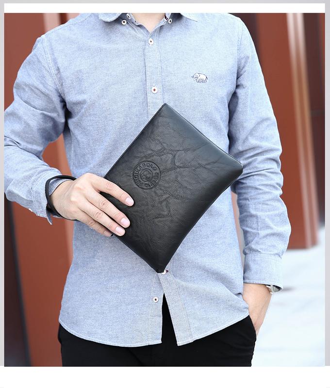 Product Introduction of Men's 2024 New Casual Men's Clutch Pu Soft Leather Men's Bag Mobile Phone Bag Large-Capacity Wallet 8