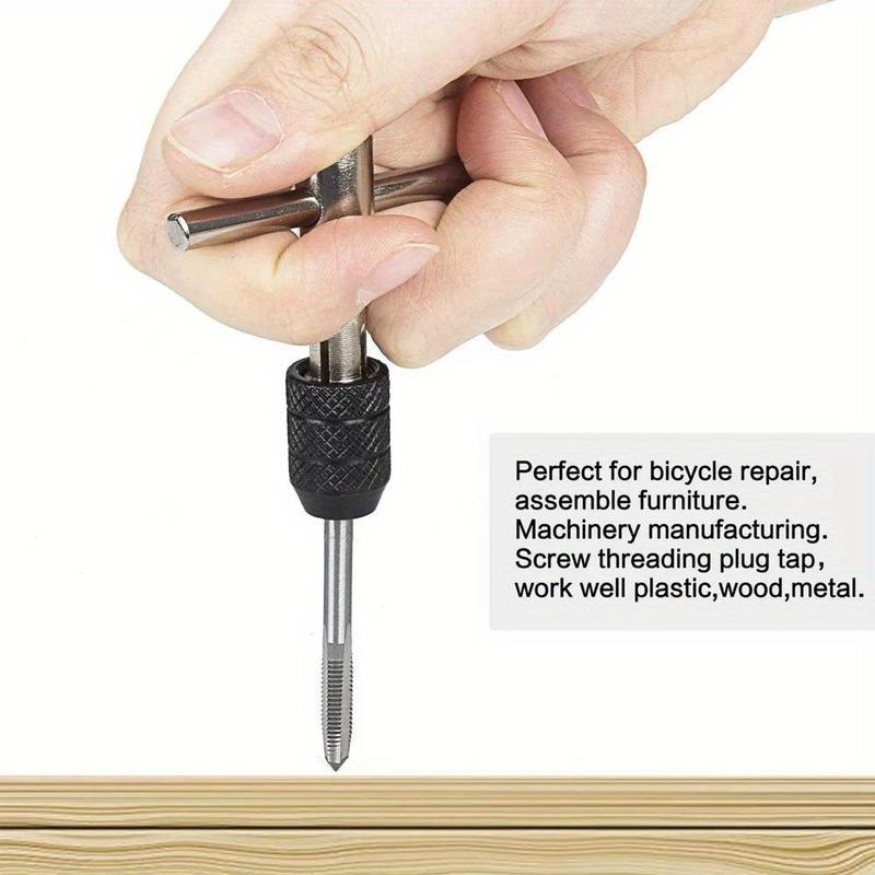 1 Set Complete Hand Tap Tapping Set, Thread Repairer, Drill Bit Tapper, Wire Repair Clip Head Tool Kit, Multifunctional Hand Repair Tool Kit 3